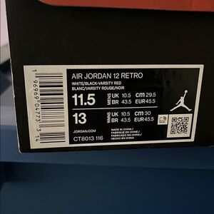 Air Jordan 12 Retro Sneakers Cherries 🍒 🔥🔥🔥‼️